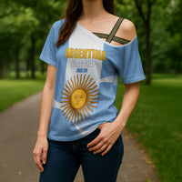 Personalized Argentina Flag Day Cross Shoulder Shirt Sun Of May Sol De Mayo - National Emblem Patriotism