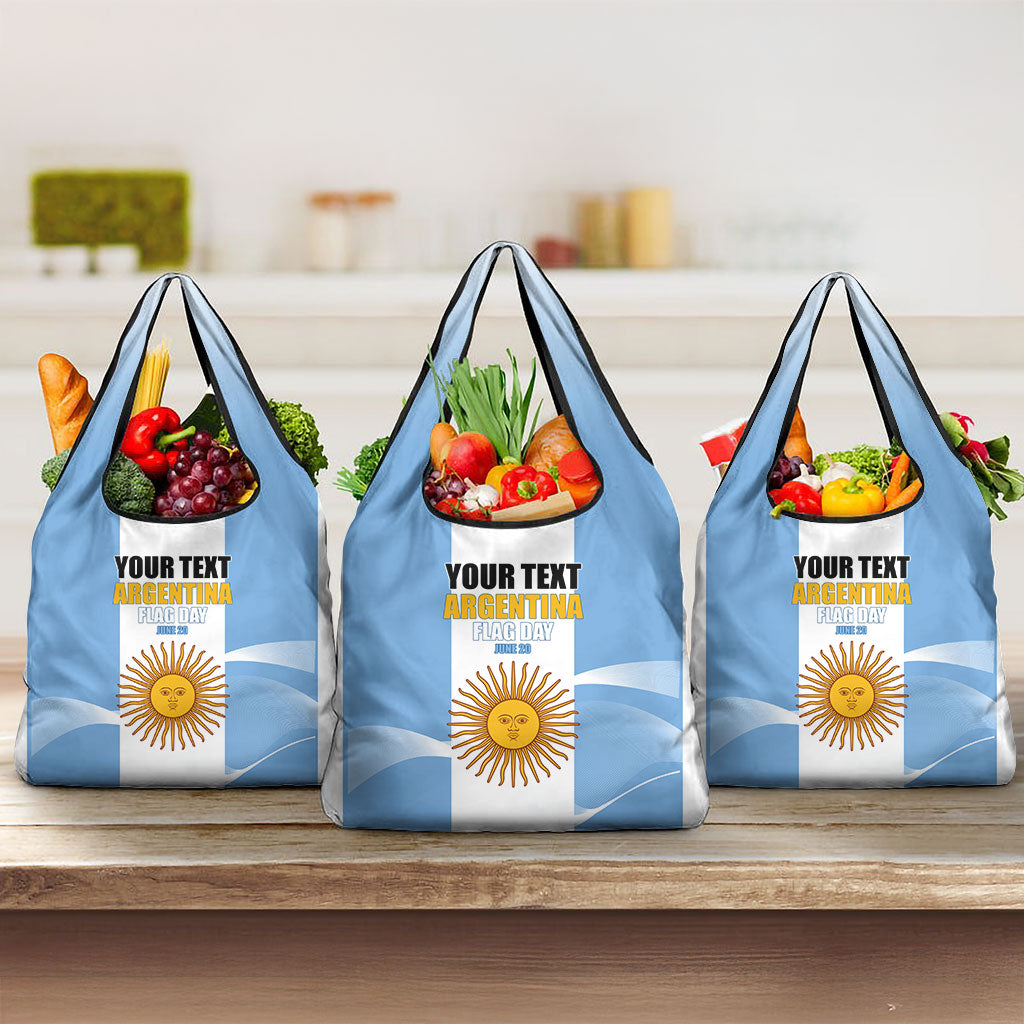 Personalized Argentina Flag Day Grocery Bag Sun Of May Sol De Mayo - National Emblem Patriotism