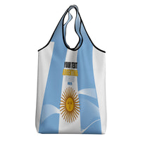 Personalized Argentina Flag Day Grocery Bag Sun Of May Sol De Mayo - National Emblem Patriotism