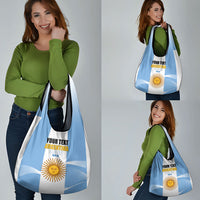 Personalized Argentina Flag Day Grocery Bag Sun Of May Sol De Mayo - National Emblem Patriotism