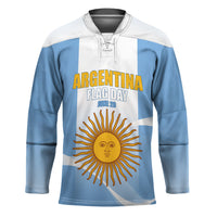 Personalized Argentina Flag Day Hockey Jersey Sun Of May Sol De Mayo - National Emblem Patriotism