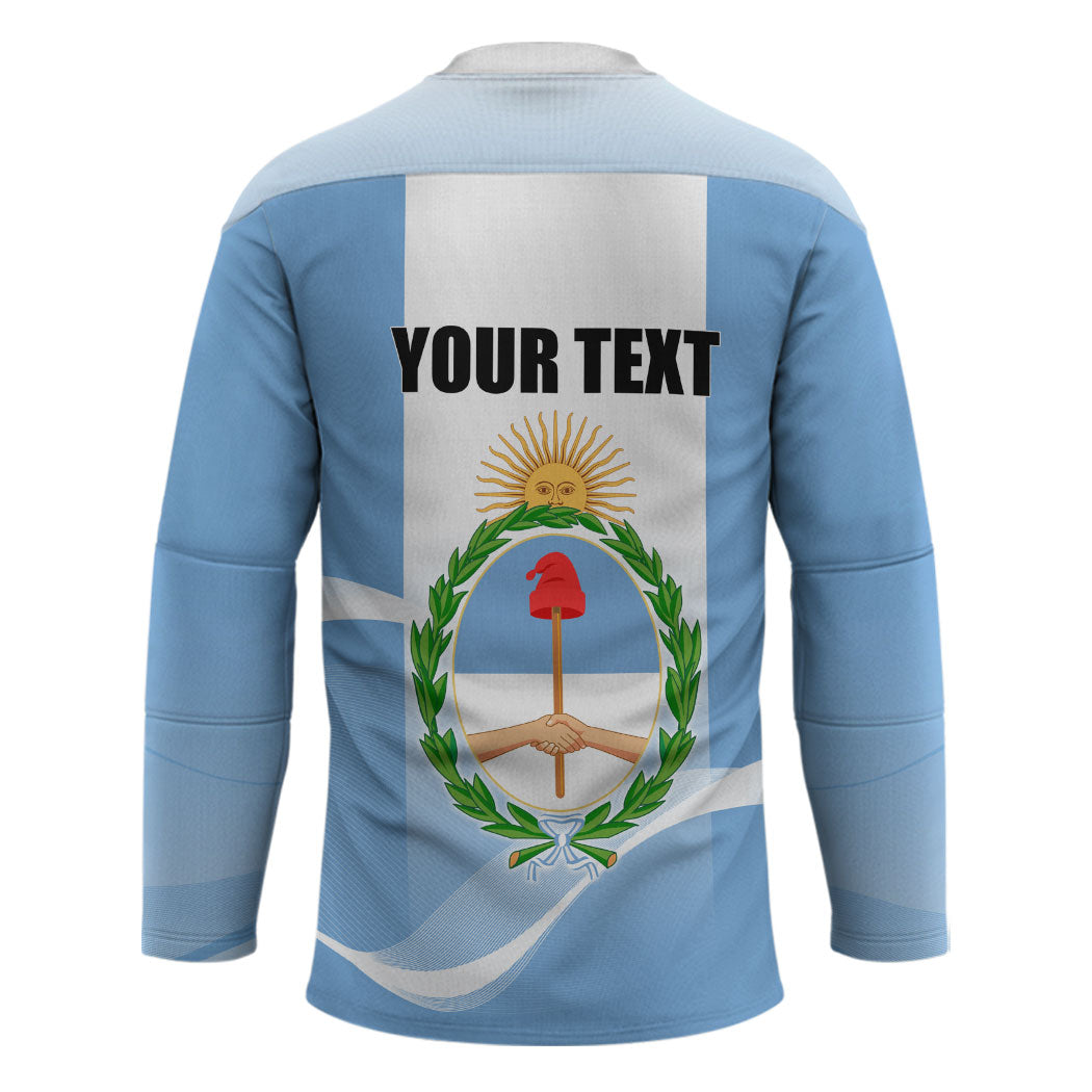 Personalized Argentina Flag Day Hockey Jersey Sun Of May Sol De Mayo - National Emblem Patriotism