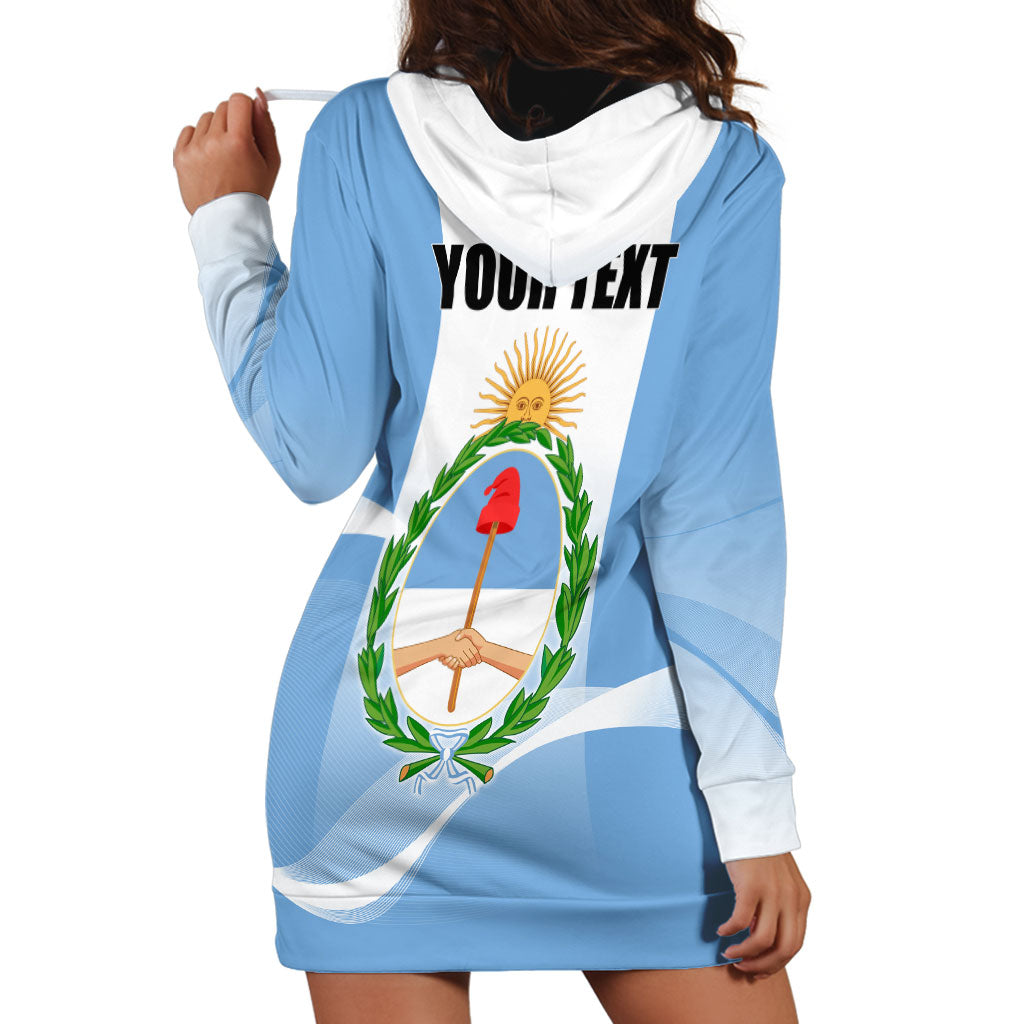 Personalized Argentina Flag Day Hoodie Dress Sun Of May Sol De Mayo - National Emblem Patriotism