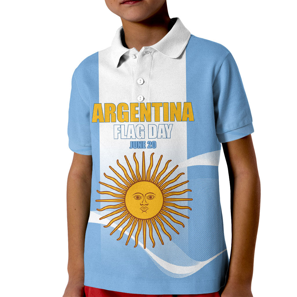 Personalized Argentina Flag Day Kid Polo Shirt Sun Of May Sol De Mayo - National Emblem Patriotism