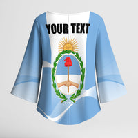 Personalized Argentina Flag Day Kimono Sleeve Blouse Sun Of May Sol De Mayo - National Emblem Patriotism