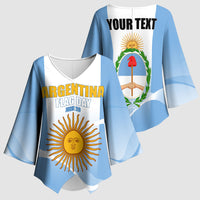 Personalized Argentina Flag Day Kimono Sleeve Blouse Sun Of May Sol De Mayo - National Emblem Patriotism
