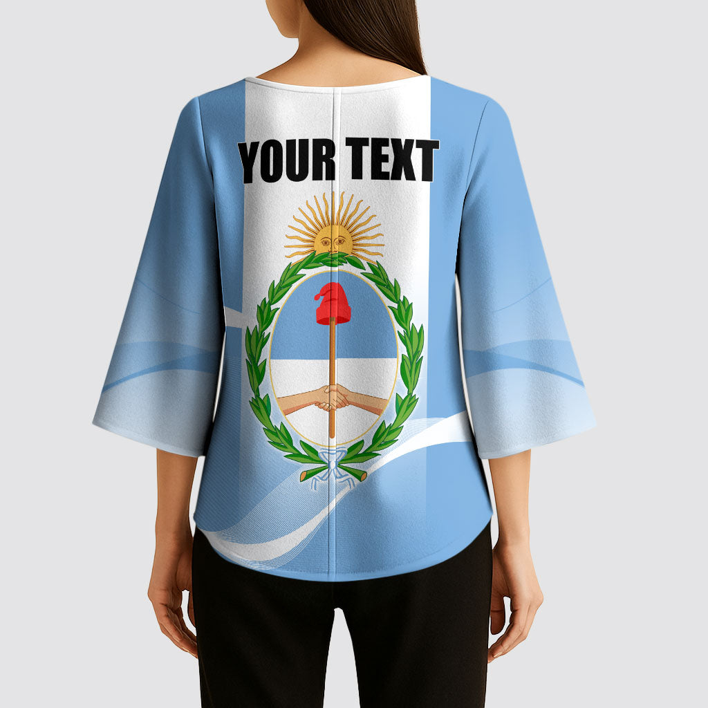 Personalized Argentina Flag Day Kimono Sleeve Blouse Sun Of May Sol De Mayo - National Emblem Patriotism