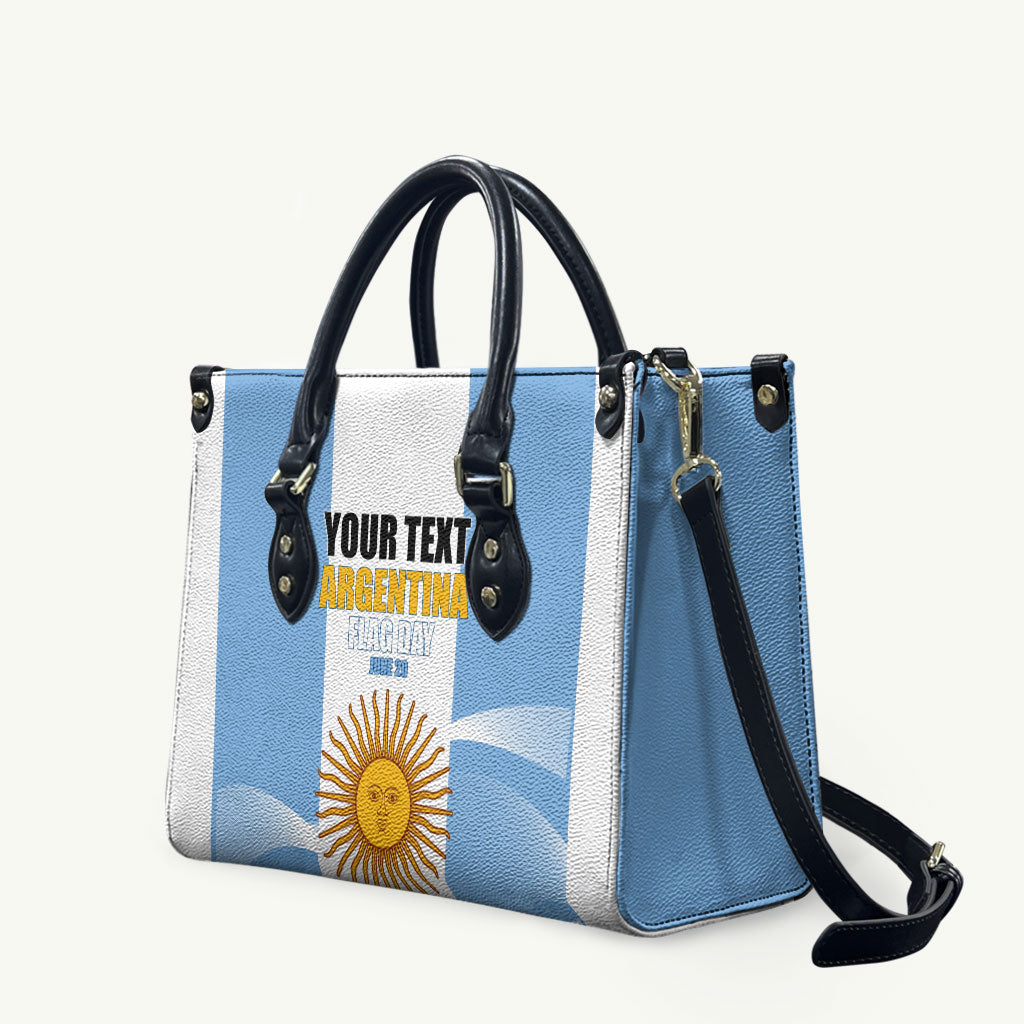 Personalized Argentina Flag Day Leather Bag Sun Of May Sol De Mayo - National Emblem Patriotism