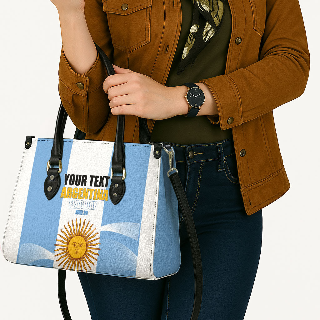 Personalized Argentina Flag Day Leather Bag Sun Of May Sol De Mayo - National Emblem Patriotism