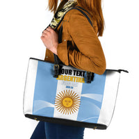 Personalized Argentina Flag Day Leather Tote Bag Sun Of May Sol De Mayo - National Emblem Patriotism