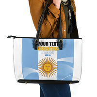 Personalized Argentina Flag Day Leather Tote Bag Sun Of May Sol De Mayo - National Emblem Patriotism