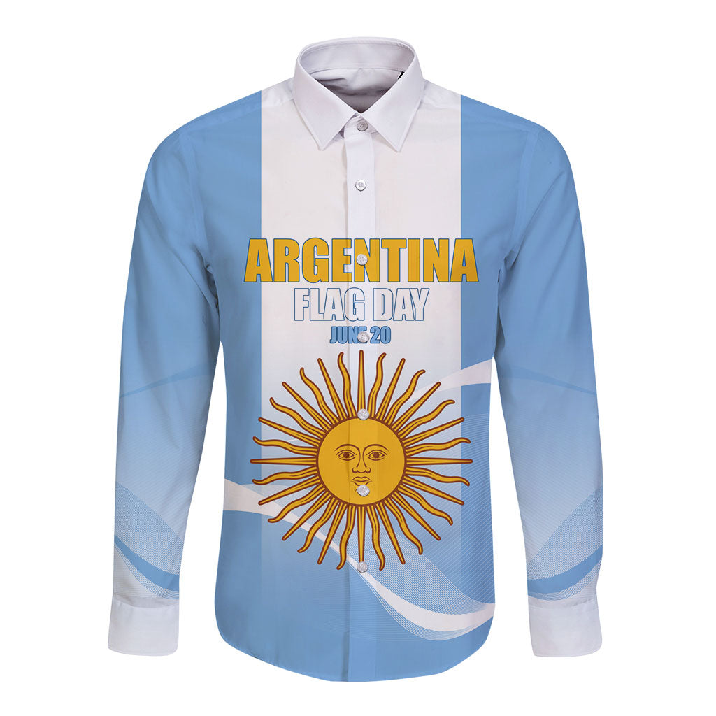 Personalized Argentina Flag Day Long Sleeve Button Shirt Sun Of May Sol De Mayo - National Emblem Patriotism