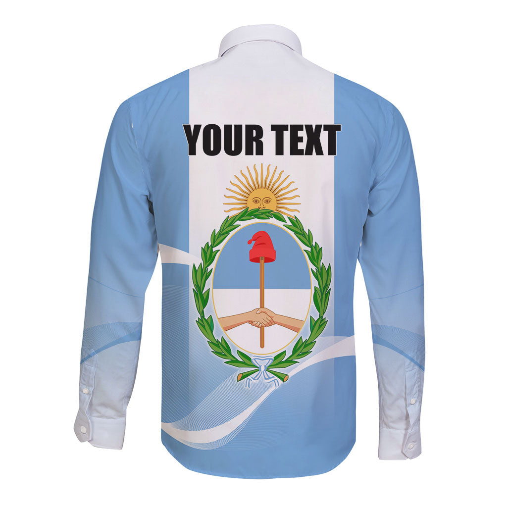 Personalized Argentina Flag Day Long Sleeve Button Shirt Sun Of May Sol De Mayo - National Emblem Patriotism