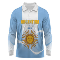 Personalized Argentina Flag Day Long Sleeve Polo Shirt Sun Of May Sol De Mayo - National Emblem Patriotism