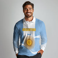 Personalized Argentina Flag Day Long Sleeve Polo Shirt Sun Of May Sol De Mayo - National Emblem Patriotism