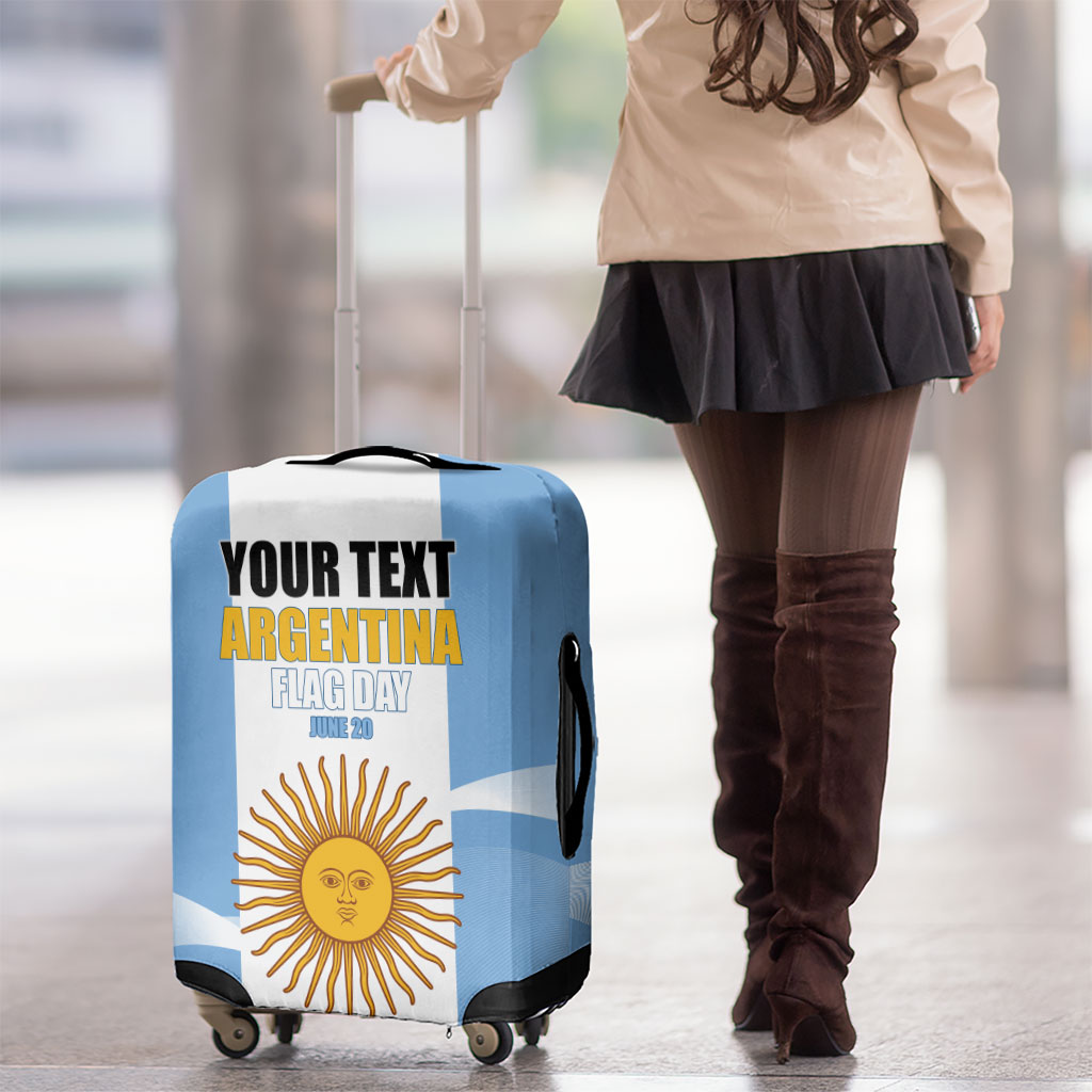 Personalized Argentina Flag Day Luggage Cover Sun Of May Sol De Mayo - National Emblem Patriotism