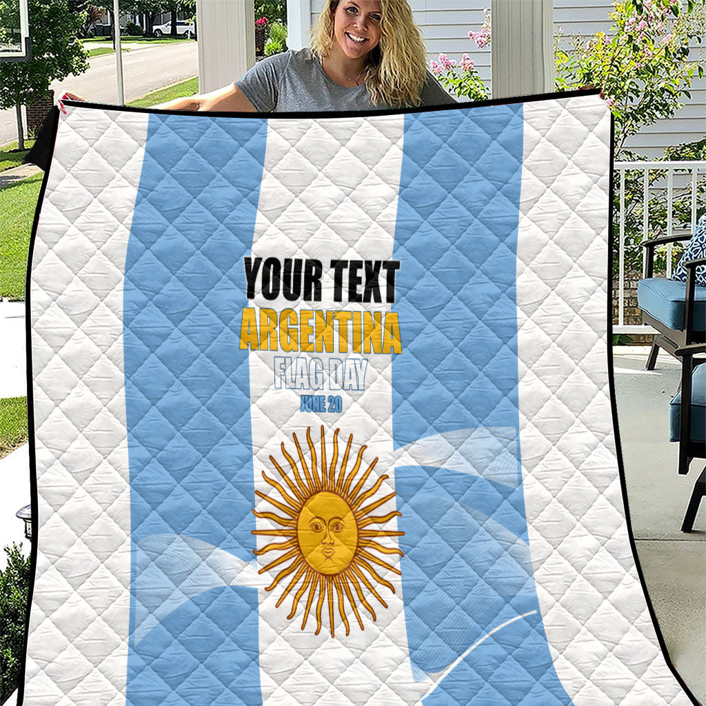 Personalized Argentina Flag Day Quilt Sun Of May Sol De Mayo - National Emblem Patriotism