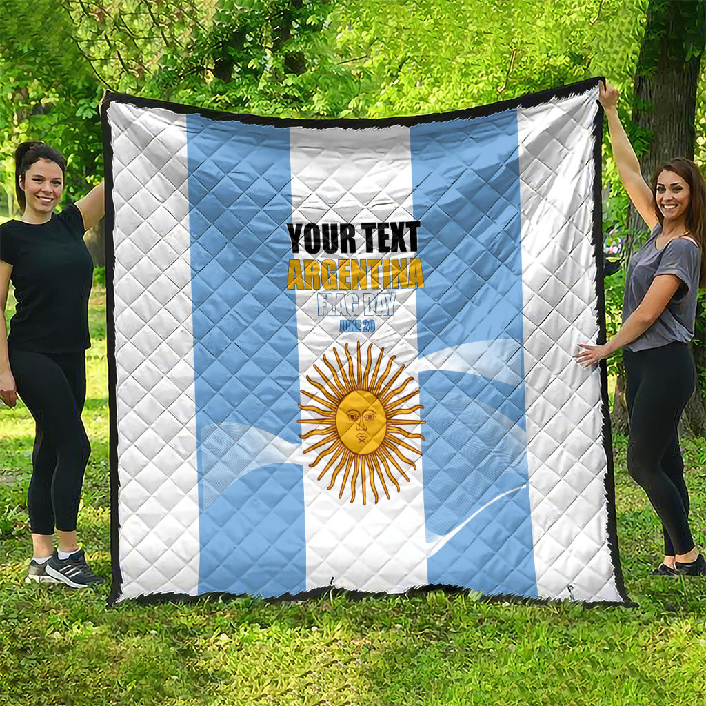 Personalized Argentina Flag Day Quilt Sun Of May Sol De Mayo - National Emblem Patriotism