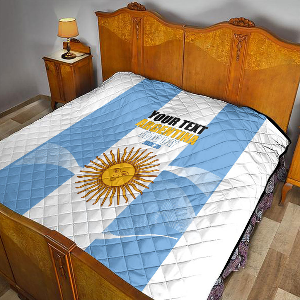 Personalized Argentina Flag Day Quilt Sun Of May Sol De Mayo - National Emblem Patriotism