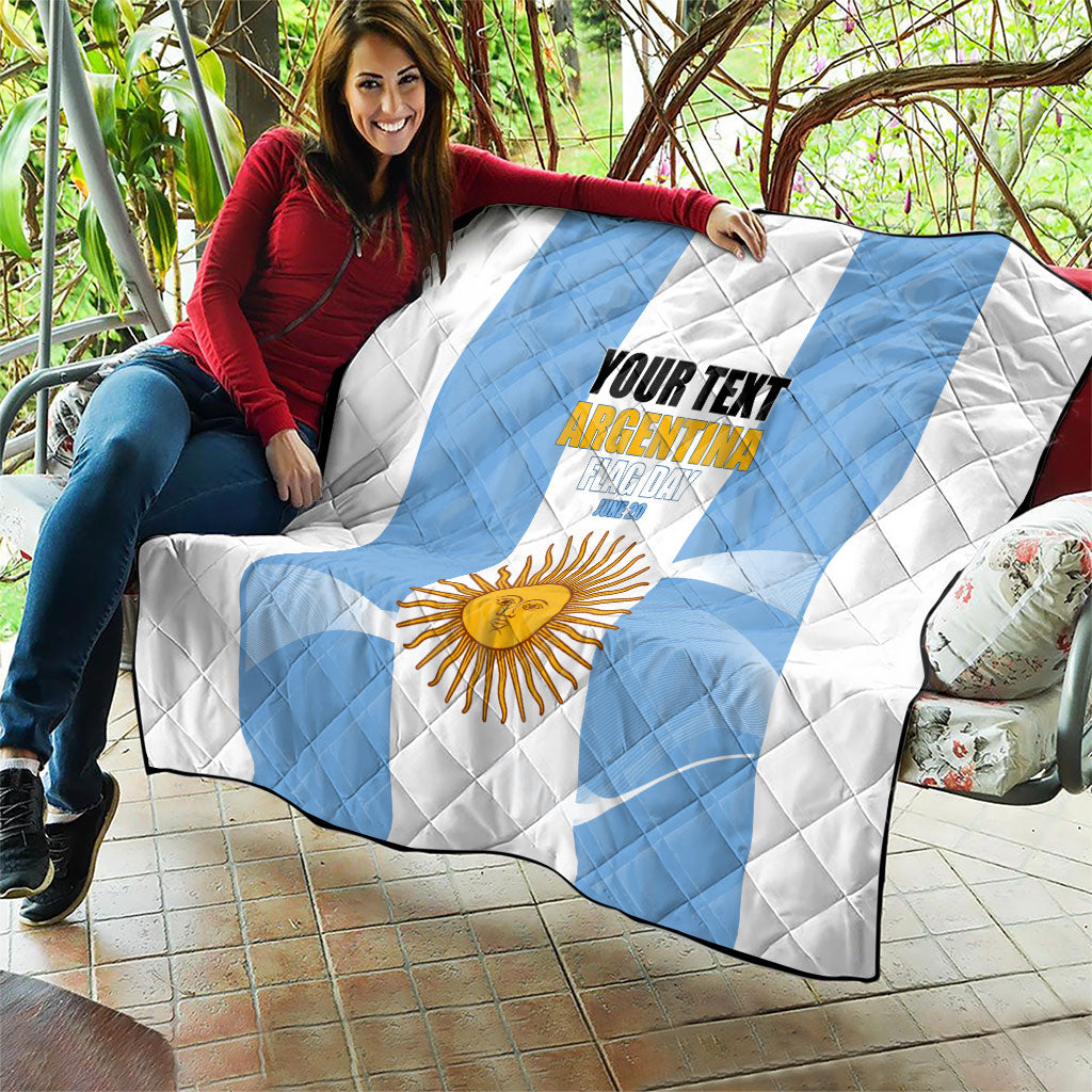 Personalized Argentina Flag Day Quilt Sun Of May Sol De Mayo - National Emblem Patriotism