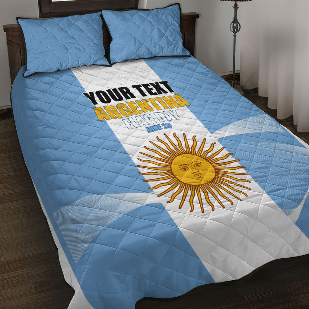 Personalized Argentina Flag Day Quilt Bed Set Sun Of May Sol De Mayo - National Emblem Patriotism