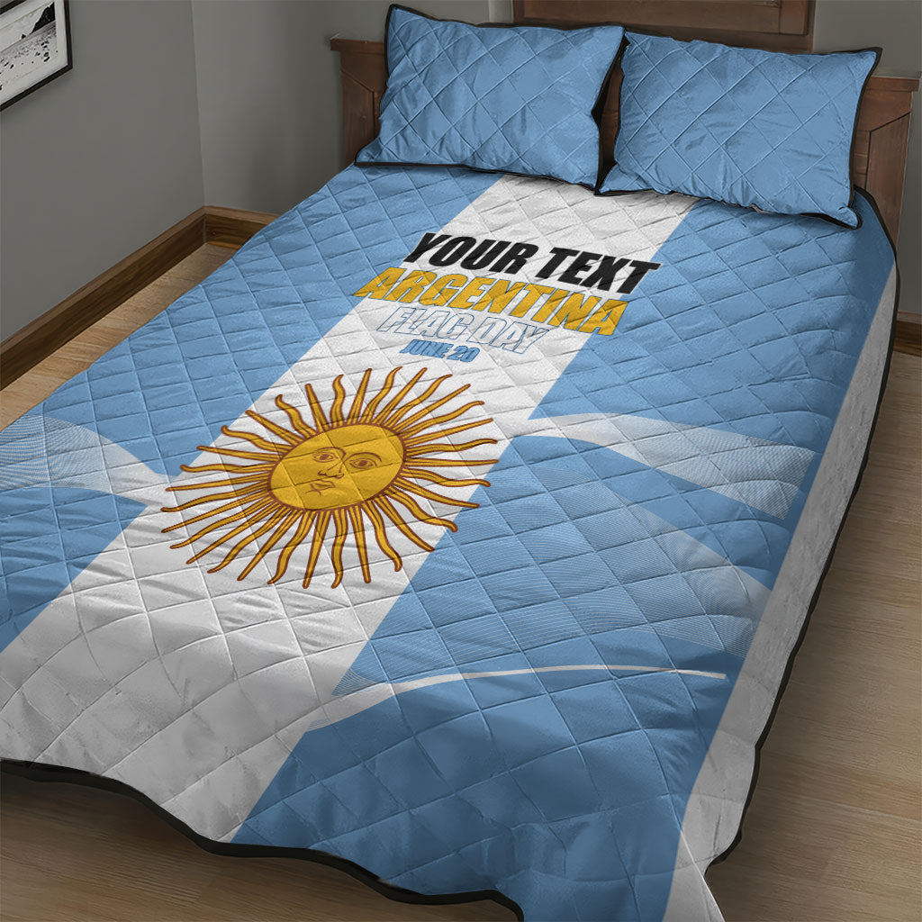 Personalized Argentina Flag Day Quilt Bed Set Sun Of May Sol De Mayo - National Emblem Patriotism