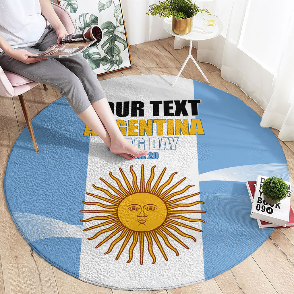 Personalized Argentina Flag Day Round Carpet Sun Of May Sol De Mayo - National Emblem Patriotism