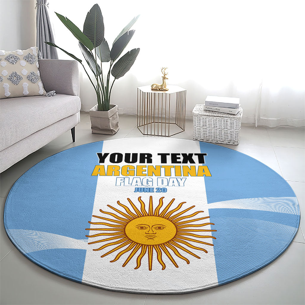 Personalized Argentina Flag Day Round Carpet Sun Of May Sol De Mayo - National Emblem Patriotism