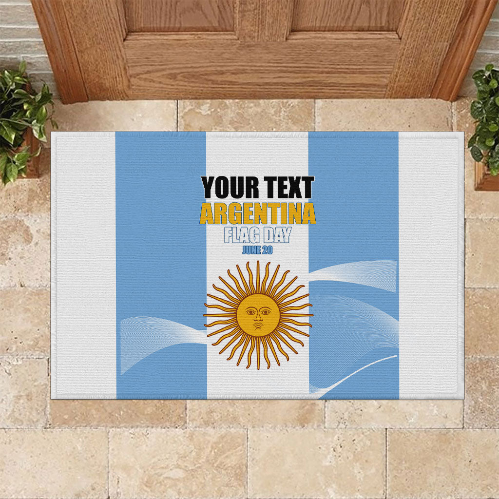 Personalized Argentina Flag Day Rubber Doormat Sun Of May Sol De Mayo - National Emblem Patriotism