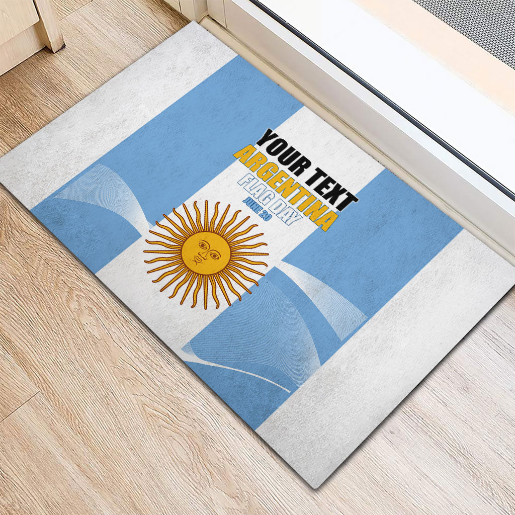 Personalized Argentina Flag Day Rubber Doormat Sun Of May Sol De Mayo - National Emblem Patriotism