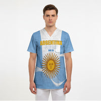 Personalized Argentina Flag Day Scrub Top Sun Of May Sol De Mayo - National Emblem Patriotism