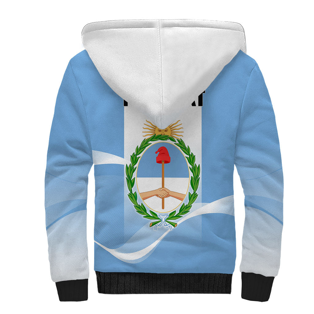 Personalized Argentina Flag Day Sherpa Hoodie Sun Of May Sol De Mayo - National Emblem Patriotism