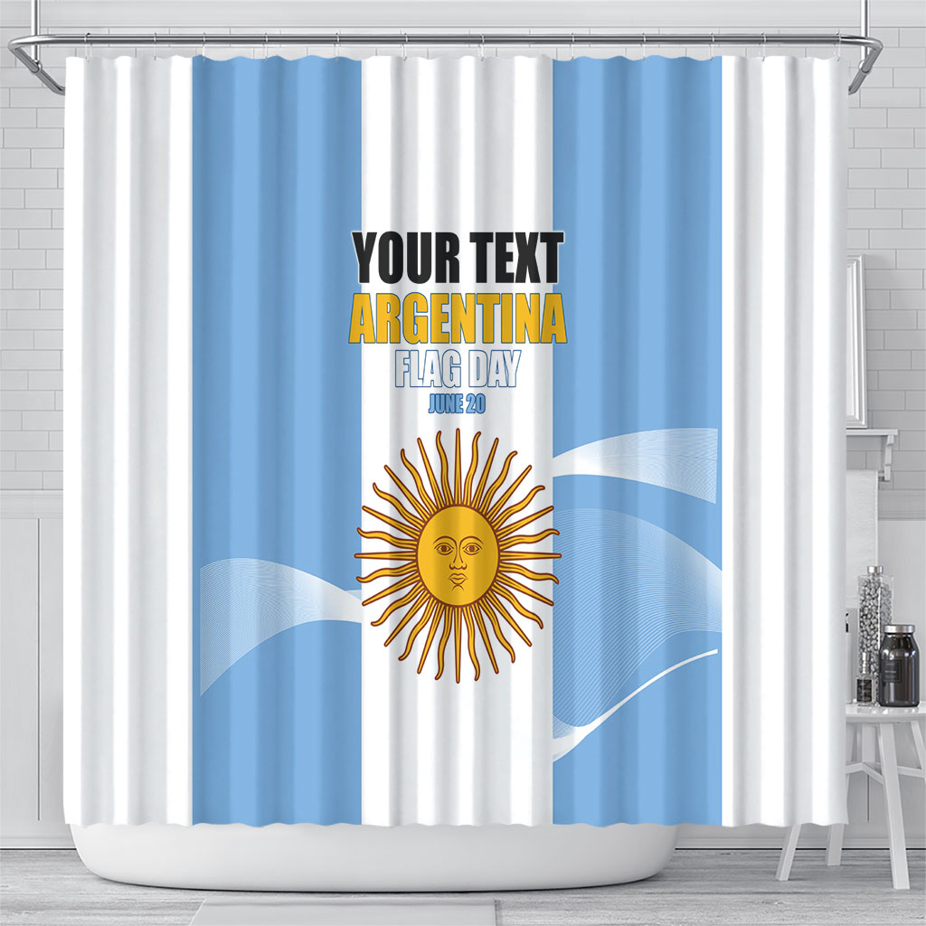 Personalized Argentina Flag Day Shower Curtain Sun Of May Sol De Mayo - National Emblem Patriotism