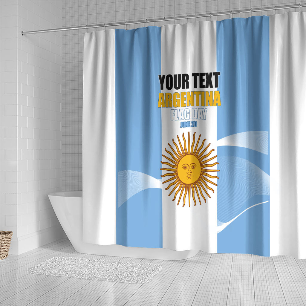 Personalized Argentina Flag Day Shower Curtain Sun Of May Sol De Mayo - National Emblem Patriotism