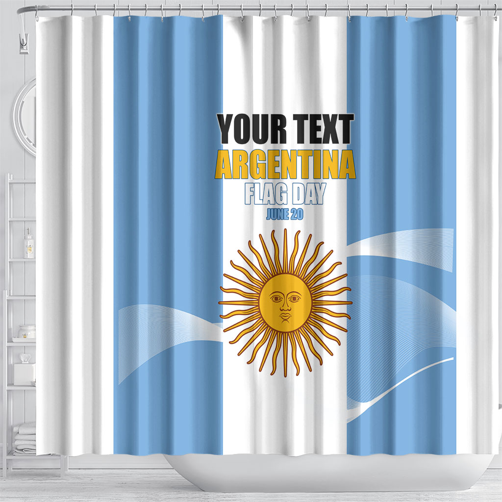 Personalized Argentina Flag Day Shower Curtain Sun Of May Sol De Mayo - National Emblem Patriotism