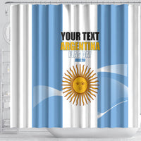 Personalized Argentina Flag Day Shower Curtain Sun Of May Sol De Mayo - National Emblem Patriotism