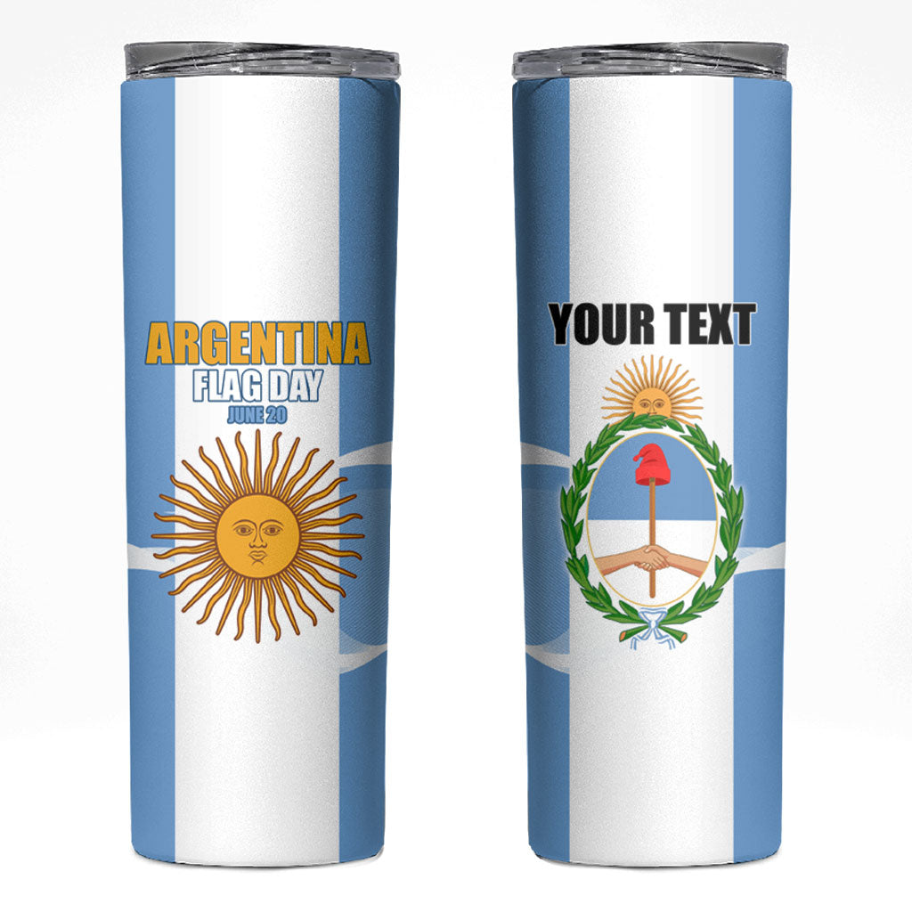 Personalized Argentina Flag Day Skinny Tumbler Sun Of May Sol De Mayo - National Emblem Patriotism