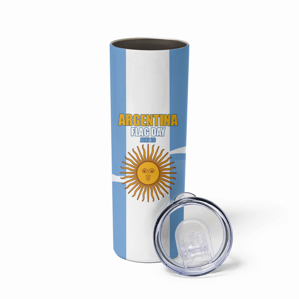 Personalized Argentina Flag Day Skinny Tumbler Sun Of May Sol De Mayo - National Emblem Patriotism