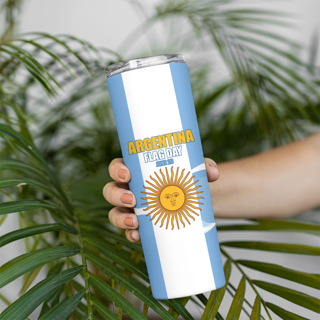 Personalized Argentina Flag Day Skinny Tumbler Sun Of May Sol De Mayo - National Emblem Patriotism