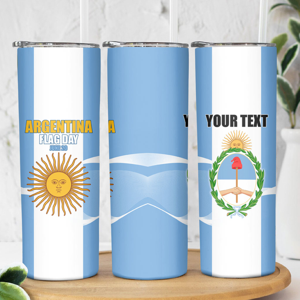 Personalized Argentina Flag Day Skinny Tumbler Sun Of May Sol De Mayo - National Emblem Patriotism