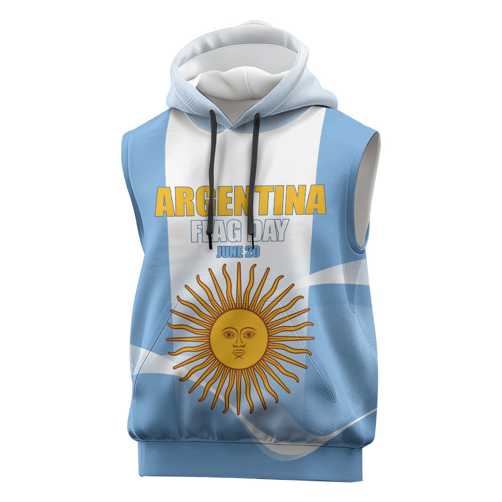 Personalized Argentina Flag Day Sleeveless Hoodie Sun Of May Sol De Mayo - National Emblem Patriotism