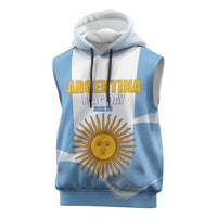 Personalized Argentina Flag Day Sleeveless Hoodie Sun Of May Sol De Mayo - National Emblem Patriotism