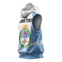 Personalized Argentina Flag Day Sleeveless Hoodie Sun Of May Sol De Mayo - National Emblem Patriotism