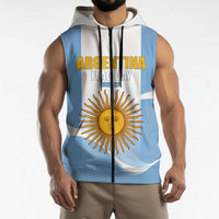 Personalized Argentina Flag Day Sleeveless Zip Hoodie Sun Of May Sol De Mayo - National Emblem Patriotism
