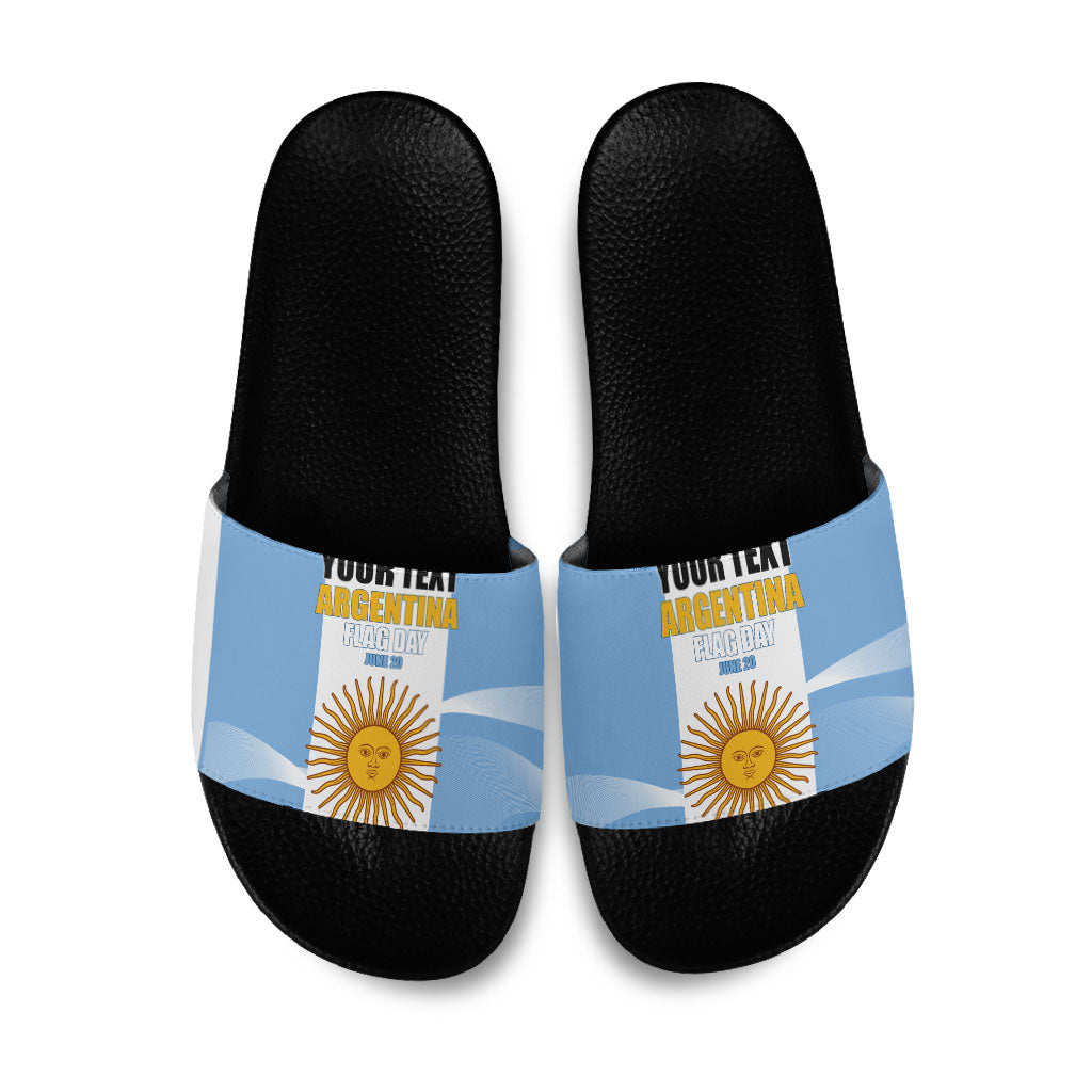 Personalized Argentina Flag Day Slide Sandals Sun Of May Sol De Mayo - National Emblem Patriotism