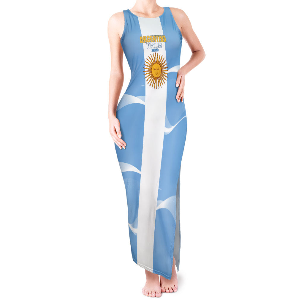 Personalized Argentina Flag Day Tank Maxi Dress Sun Of May Sol De Mayo - National Emblem Patriotism