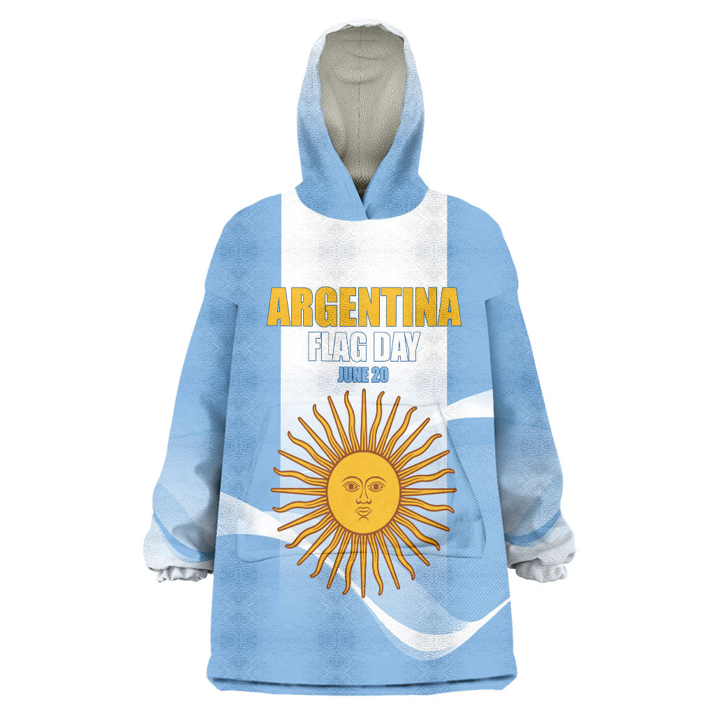 Personalized Argentina Flag Day Wearable Blanket Hoodie Sun Of May Sol De Mayo - National Emblem Patriotism