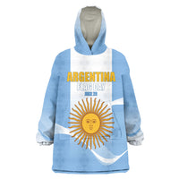 Personalized Argentina Flag Day Wearable Blanket Hoodie Sun Of May Sol De Mayo - National Emblem Patriotism