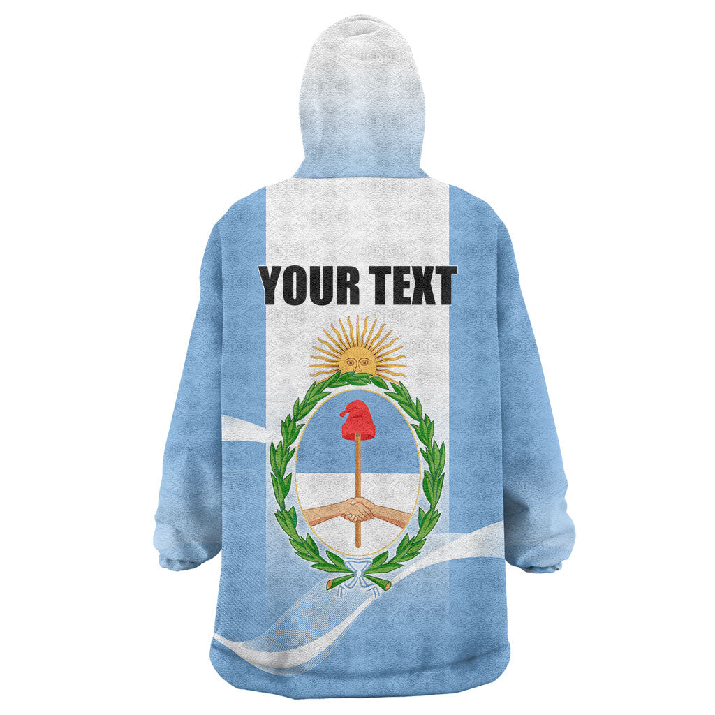 Personalized Argentina Flag Day Wearable Blanket Hoodie Sun Of May Sol De Mayo - National Emblem Patriotism