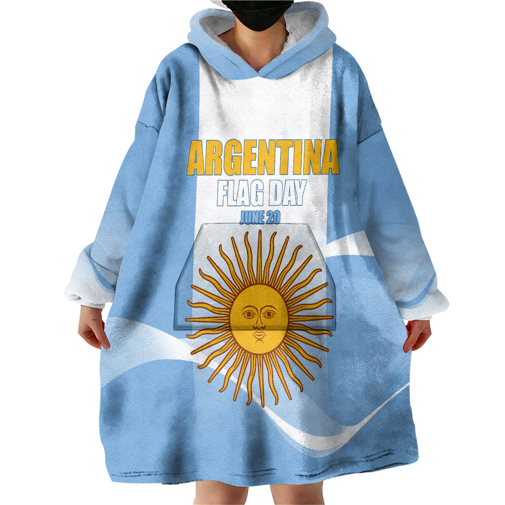 Personalized Argentina Flag Day Wearable Blanket Hoodie Sun Of May Sol De Mayo - National Emblem Patriotism